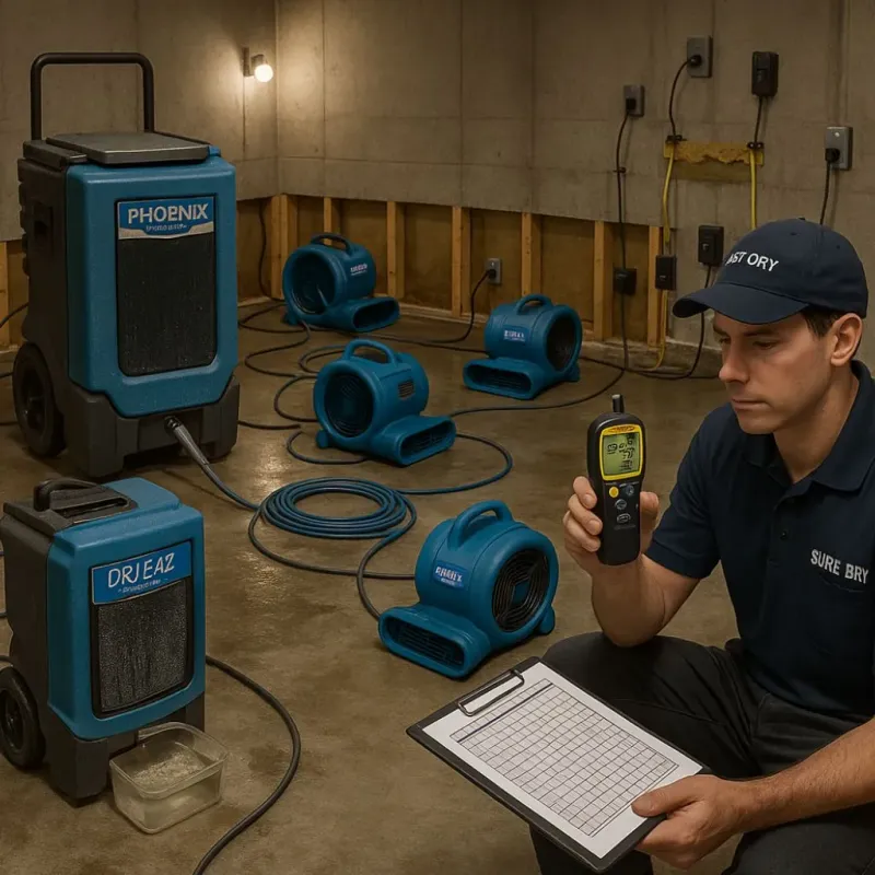 Structural Drying and Dehumidification process in University Heights, OH